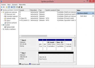 screenshoot ze zpávy disků