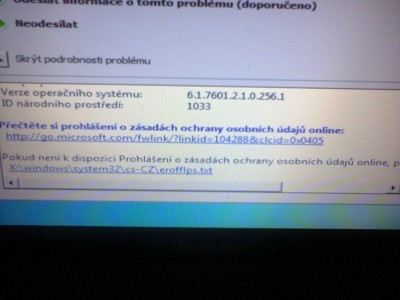 Problém při obnově 2