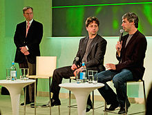 Zleva: Eric E. Schmidt, Sergey Brin a Larry Page