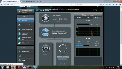 Mapa sítě + vytížení paměti a procesoru