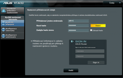 Nastavení pomocí průvodce
