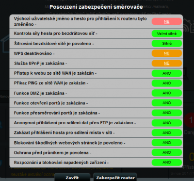 Kontrola zabezpečení