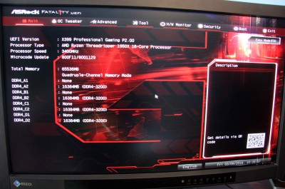 Bios ASRock Fatal1ty X399 Professional Gaming - Quad Channel 4x16GB 3200Mhz