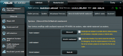 Uložení nastavení