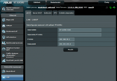 Nastavení LAN