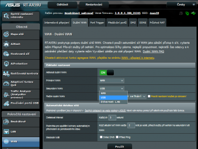 Nastavení dualní WAN